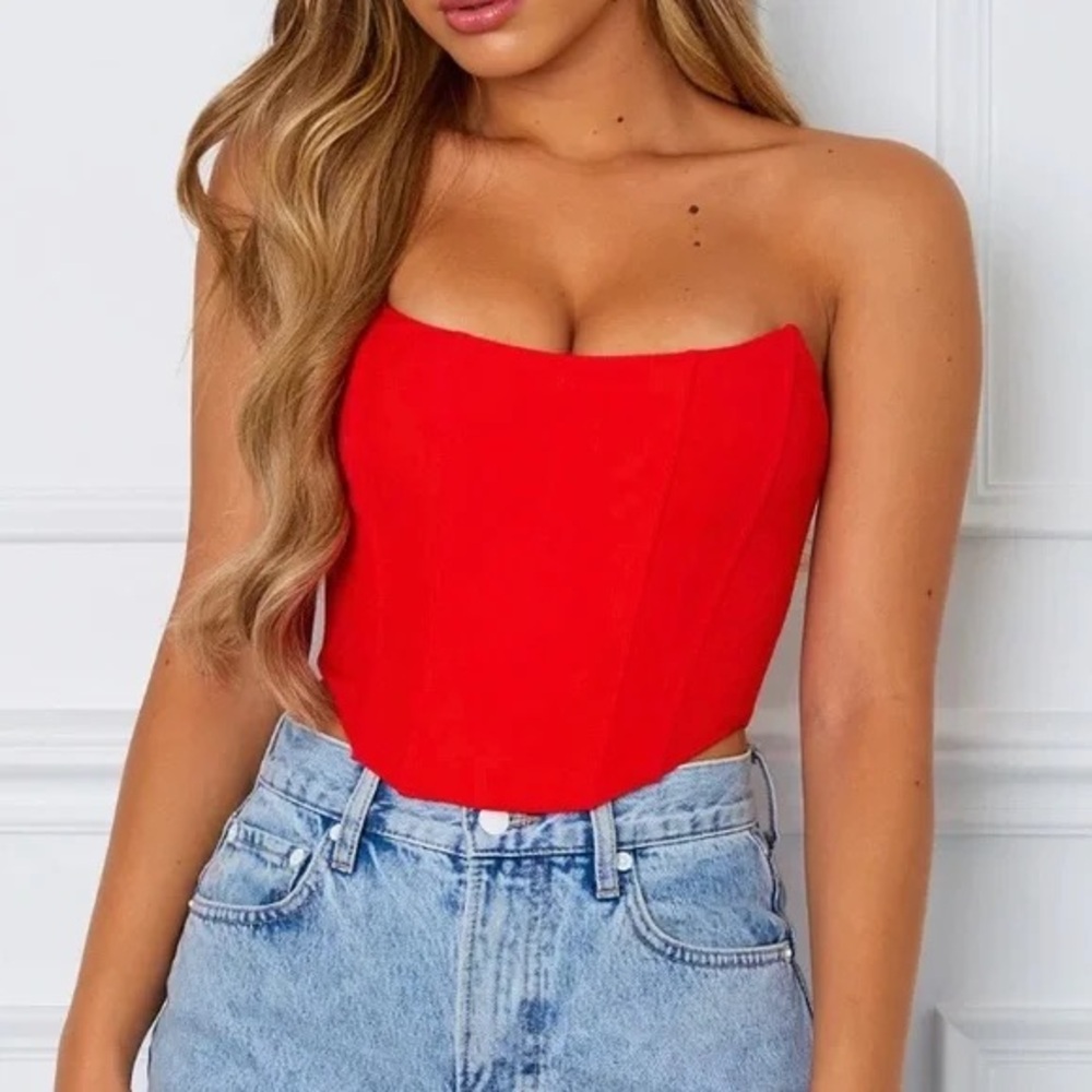 White Fox Patience Red Strapless Corset